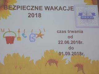 Bezpieczne wakacje - spotkanie z policjantem